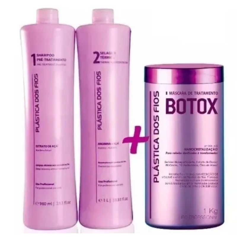 Kit de Selagem - Shampoo Pré-Tratamento 1L e Selagem Térmica 1L + Brinde de Máscara Botox 1Kg